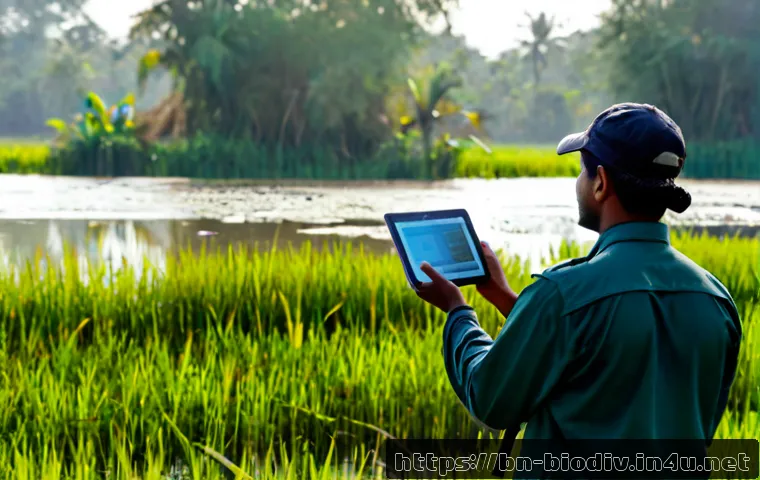 Home 17 생물다양성 보전 전문가 연봉 - Photorealistic wildlife conservation scientist in practical field clothing studying a native wetland...